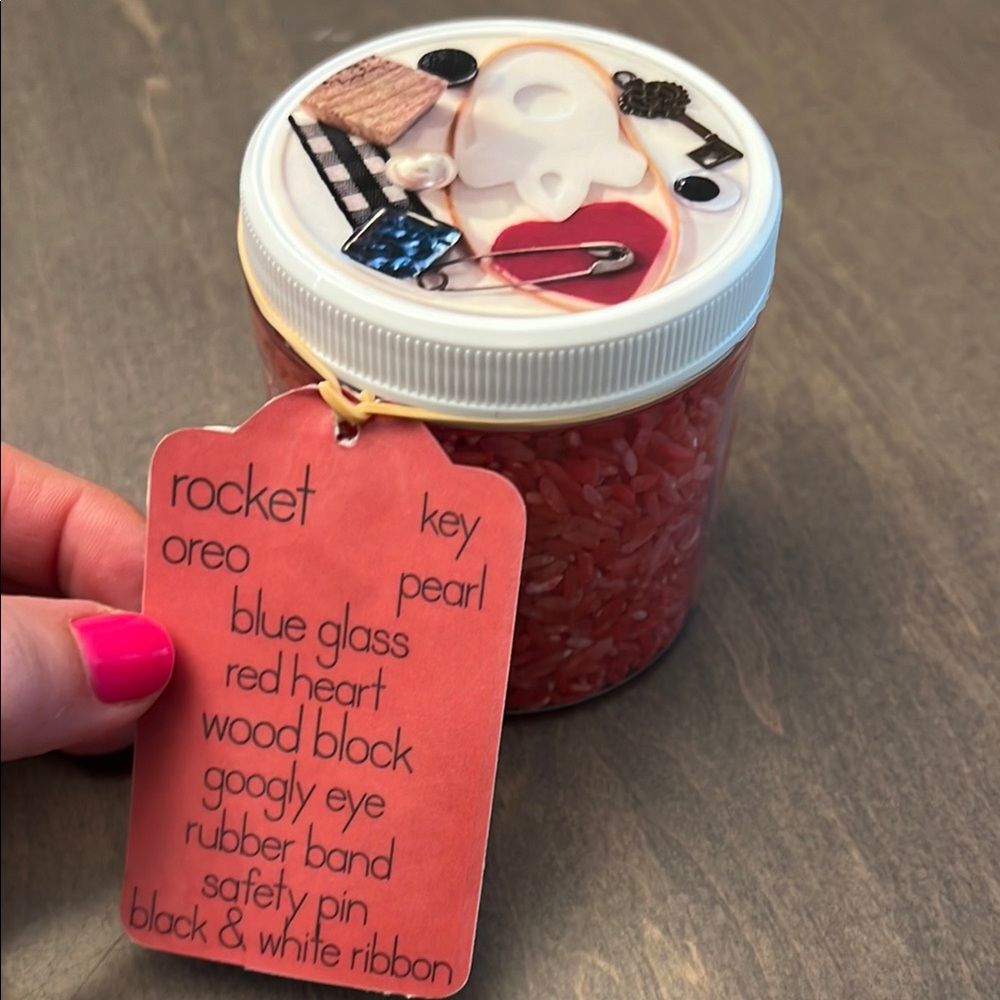 Creative Kids Sensory Jar with Red and White Elements